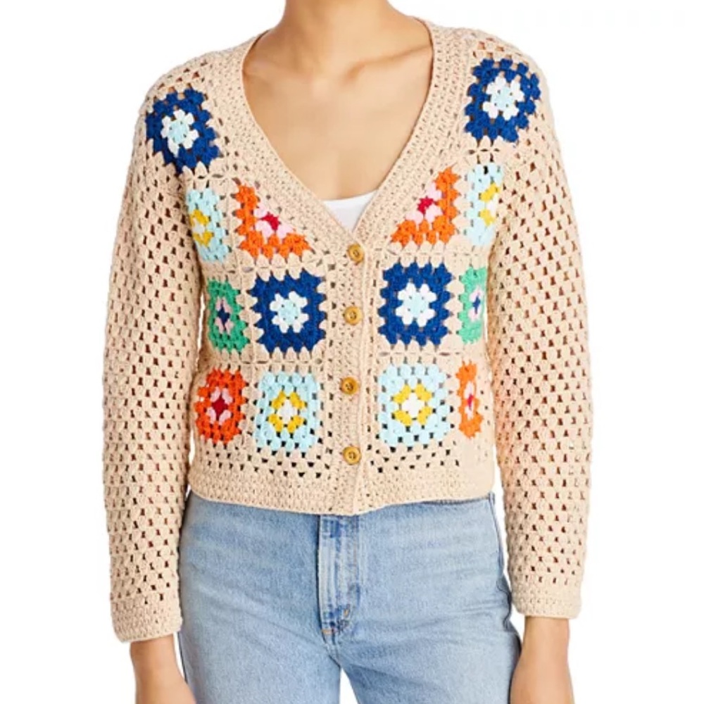Aqua Crochet Women’s Sweater L